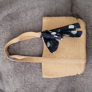 Straw Tote with Cute Scarf Detail- Draper James